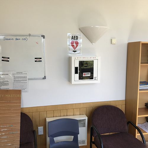 Location of the automated external defibrillator (AED) - Boarding House, John McGlashan College