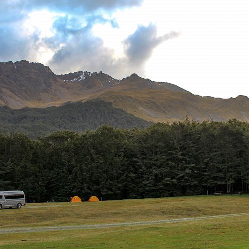 The campsite at the North Mavora Lake