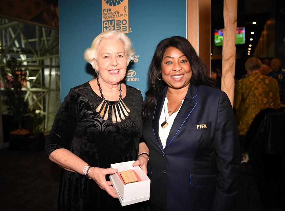Councillor Christine Garey presents gift from City of Literature to the Secretary General