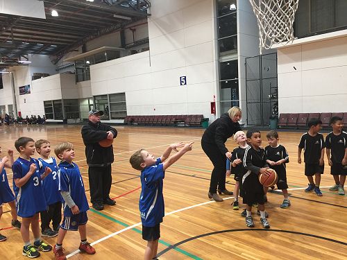 Mason feeds the hoop
