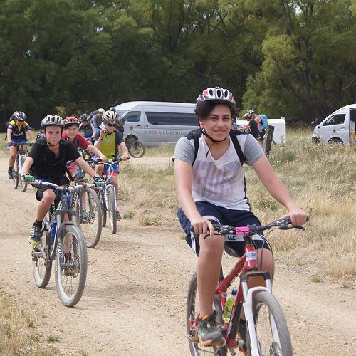 Mason Calvert rides up the Ida Valley