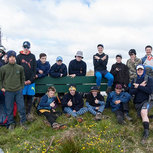 9 MBR take a break at Swampy Summit during their overnight tramp.&nbsp;