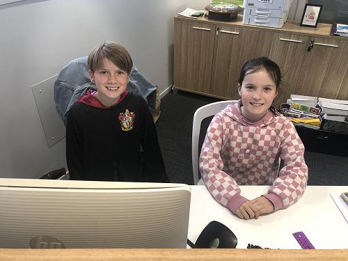 Our very first office monitors.