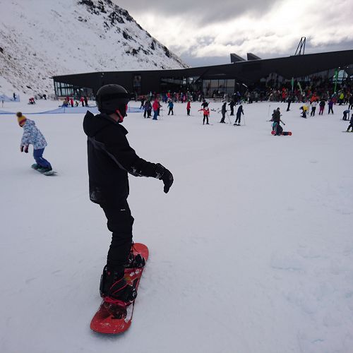 Some brave students tried their hand on snowbaording!