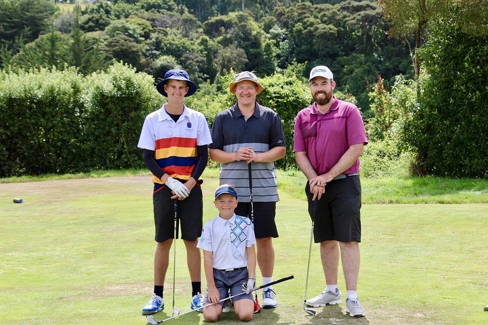 Captain Callum White, Rising golfing star&nbsp;Baxter Meder, Rick Meder and Patrick Moore (St Clair golf pro)
