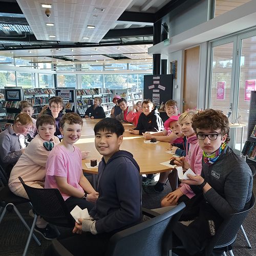 Student librarian Pink Shirt Day morning tea.