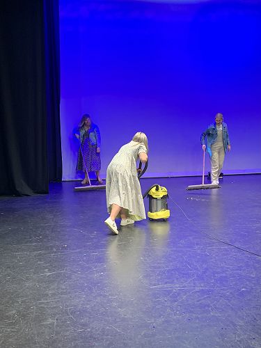 After the show, the teachers were on clean up! 