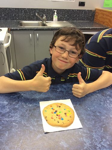 Proud as punch with this jumbo cookie