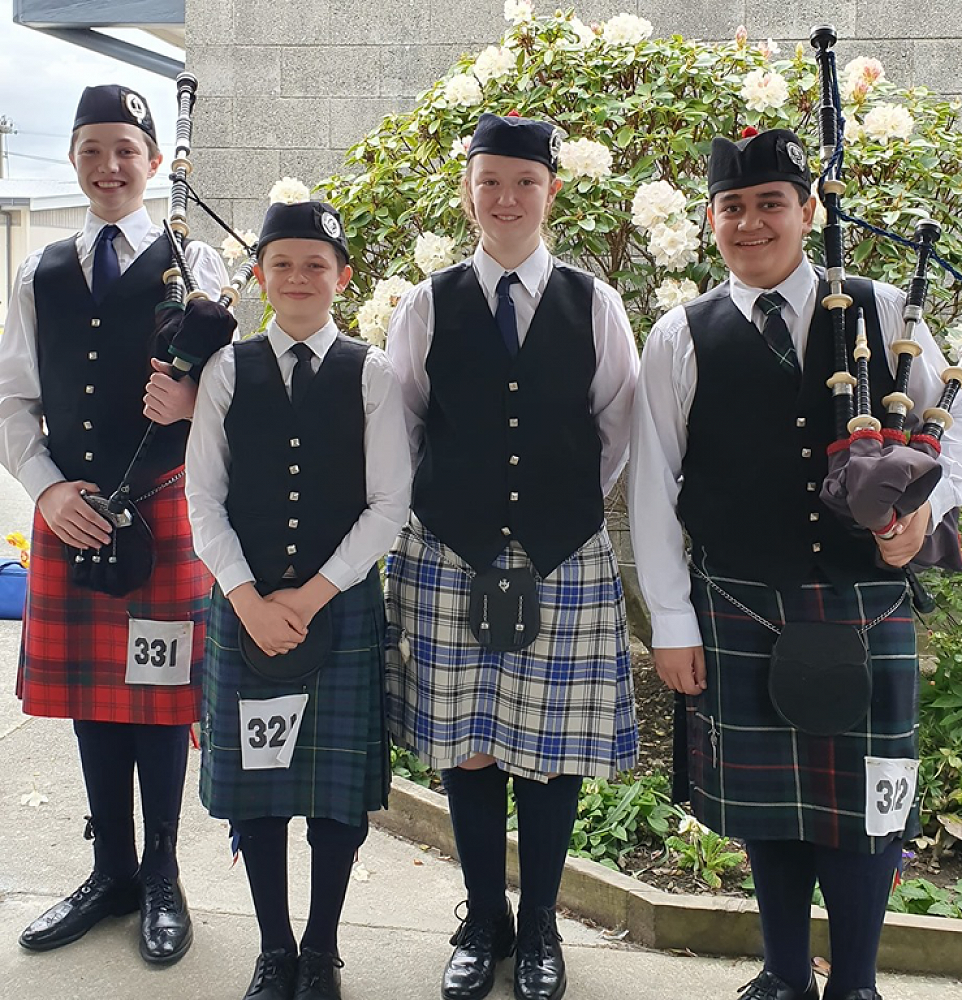 Invercargill Solos - from left to right: OE Haywood (Year 10), Daniel O&rsquo;Brien (JMC Year ), Poppy Hayward (Year 11, Logan Park High School), Qwenton McKenzie (JMC Year 9)  