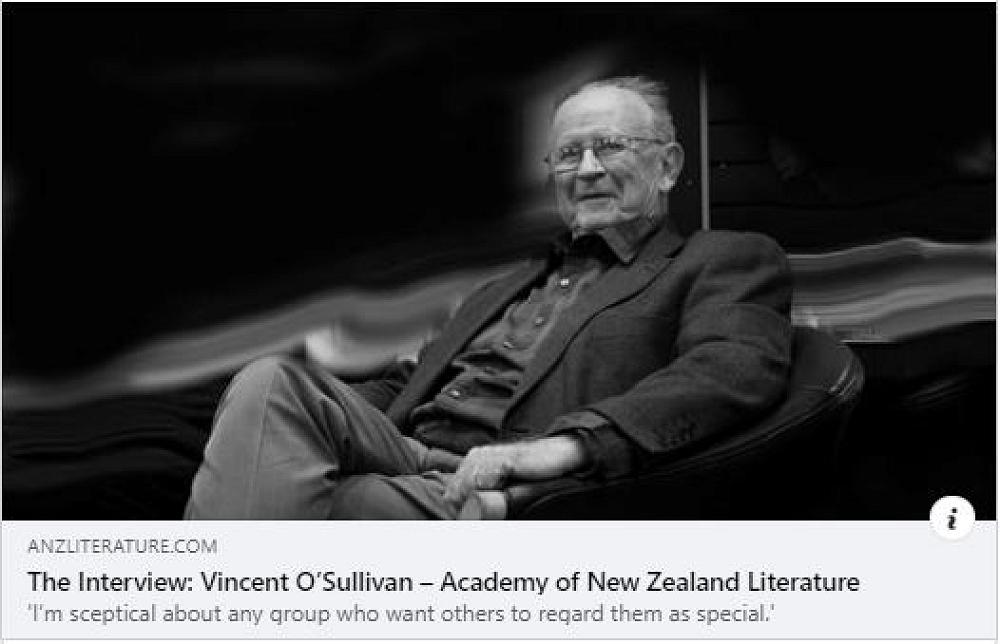 Time to re-read Majella Cullinane's in-depth interview with Vincent O'Sullivan