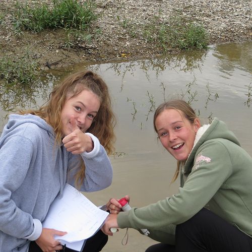 Maisie and Hannah getting the job done...