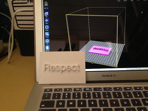 Printed model in front with the Printer design image behind.