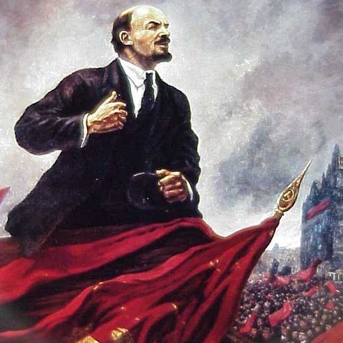 Propaganda painting of Vladimir Lenin