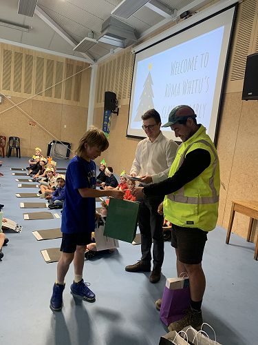 Eli wins the Y5 boys gumboot throw