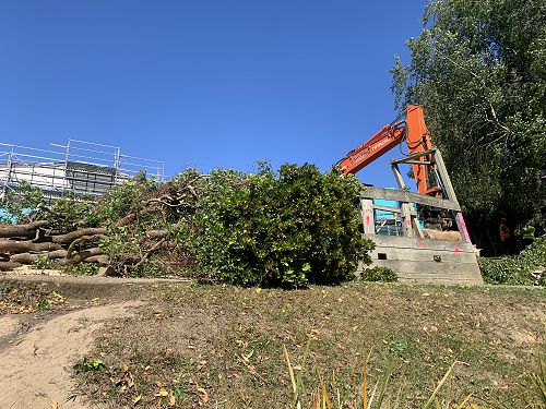 The ground works for the new admin block begins