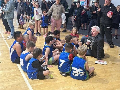 The Kaikorai Sparks mini ball team being interviewed by the ODT #famous