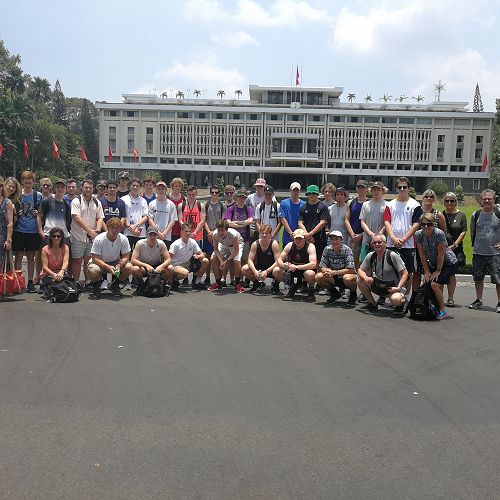 The group at the Reunification Palace, Ho Chi Minh City