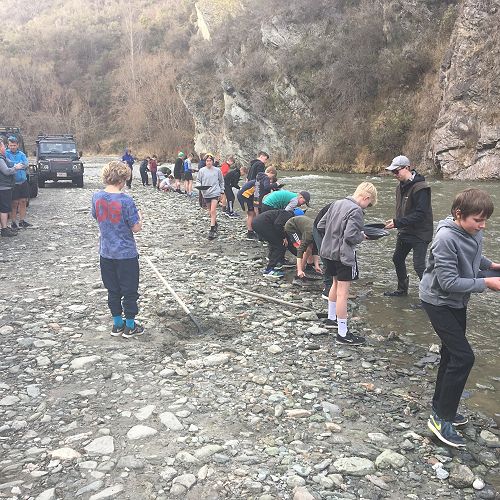Gold panning at the Arrow River