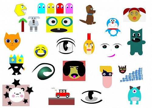 A Small sample of work created by students using the free design tool Gravit.io