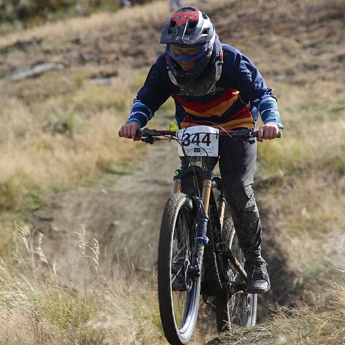 Angus competing in the South Island Secondary School Mountain bike champs.