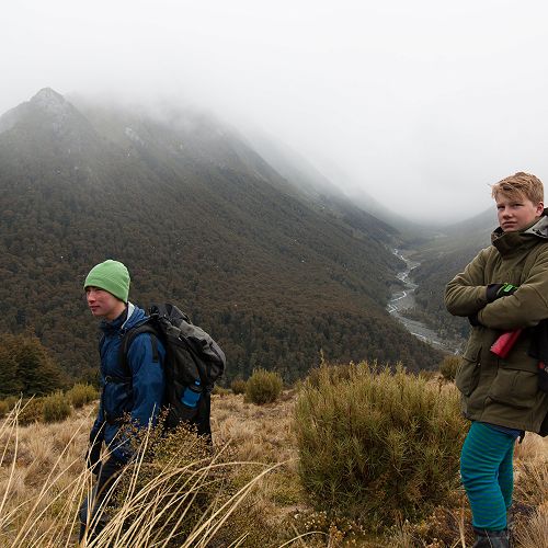 Josh Stoddard and Sam Engelbrecht staunchly defy the elements.&nbsp;