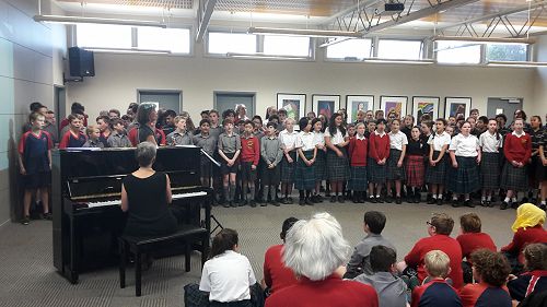 Students from all of the intermediate schools perform together at the concert in the afternoon