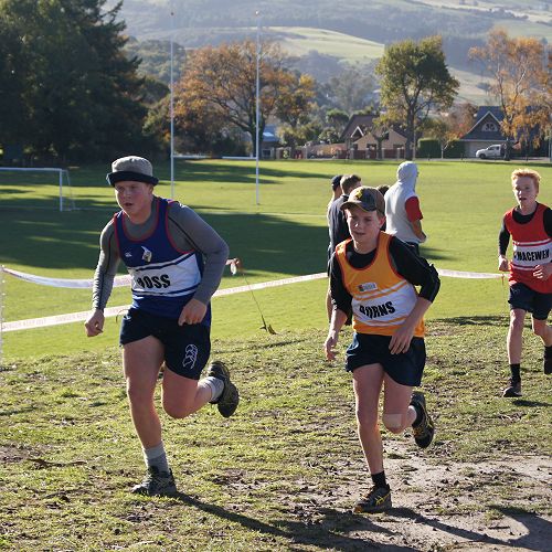 Nearly there - students make it up the hill to the final straight