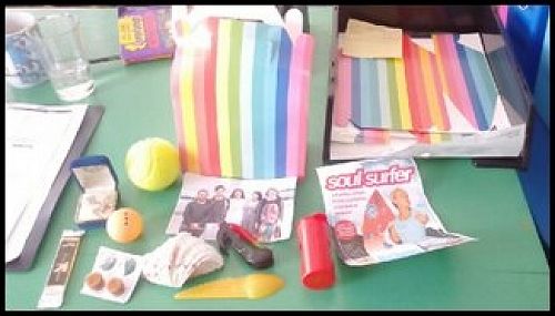 This is a selection of things that represent things that I value and like.  See if you can remember what they were!