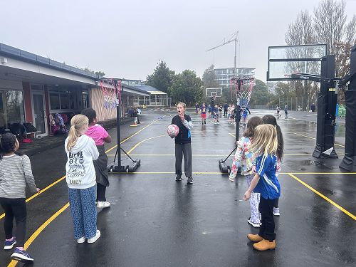 Lucy and Ivy being super netball coaches