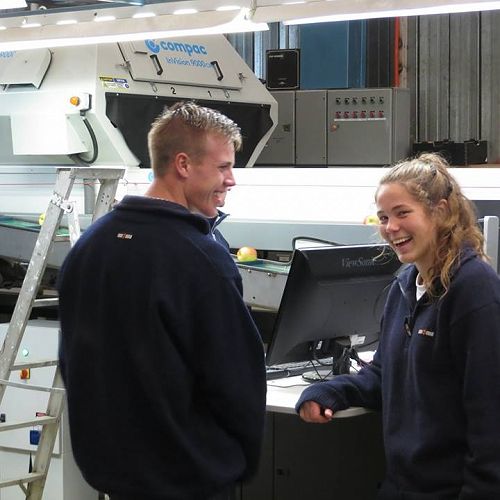 Ryan and Kendra admire the Compac InVision colour grader (top left)