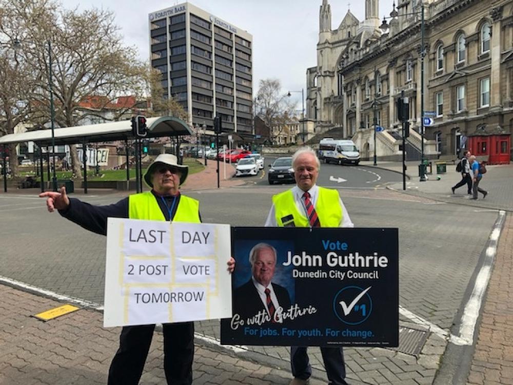 Tom Ross and John Guthrie on the election trail