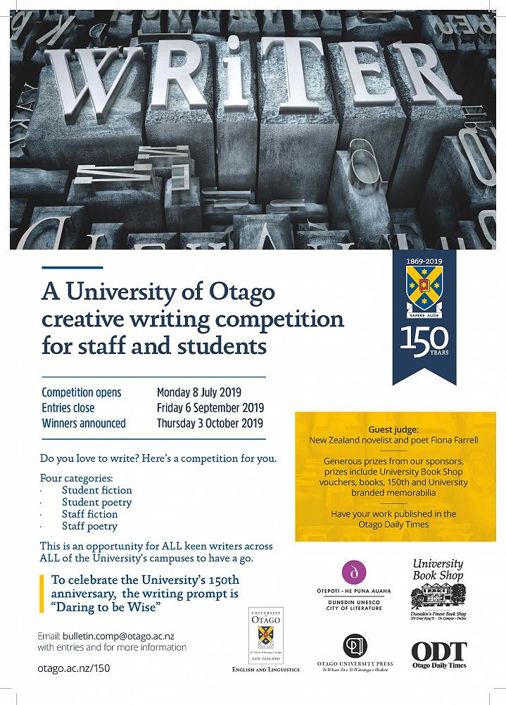A University of Otago creative writing competition for staff and students
