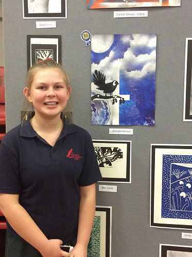Georgia McCaul 1st place in the Peninsula Schools Art Exhibiton