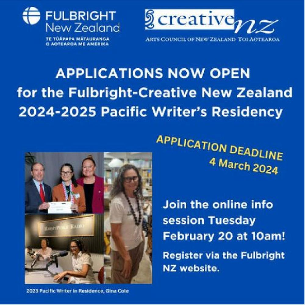 Fulbright-Creative New Zealand Pacific Writer’s Residency
