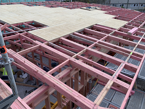 The ground floor trusses