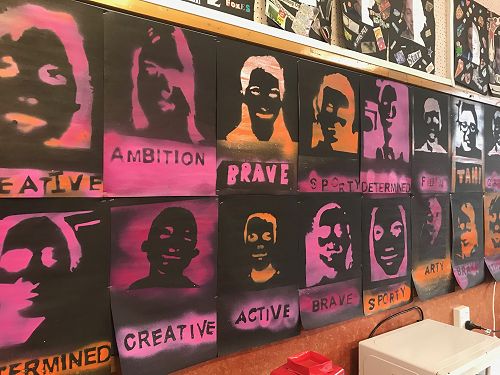 Room 2a have been learning about the history of street art and made their own stencil portraits too