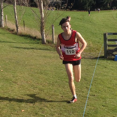 Oliver Chignell on his way to winning the Senior Event at the Otago Cross Country Championships