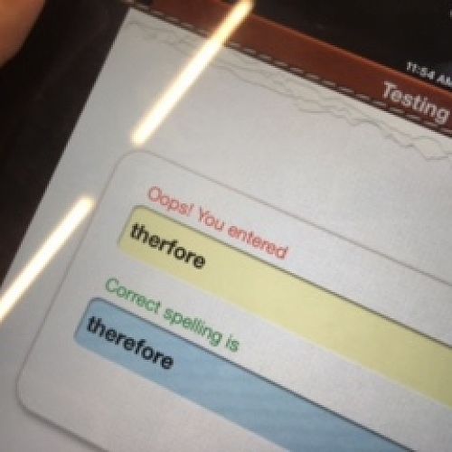Personalised Learning - A student uses the A+ Spelling app on their iPad to review their spelling. The word list is a personal list and the app provides immediate and corrective feedback to the student.