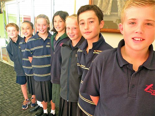 Samuel Cumming, Wairāmia Taratoa-Bannister, Katie Wong, Charlotte Underwood-Nicol, Olivia Pearce, Piere Tapsell and Josh McGregor 