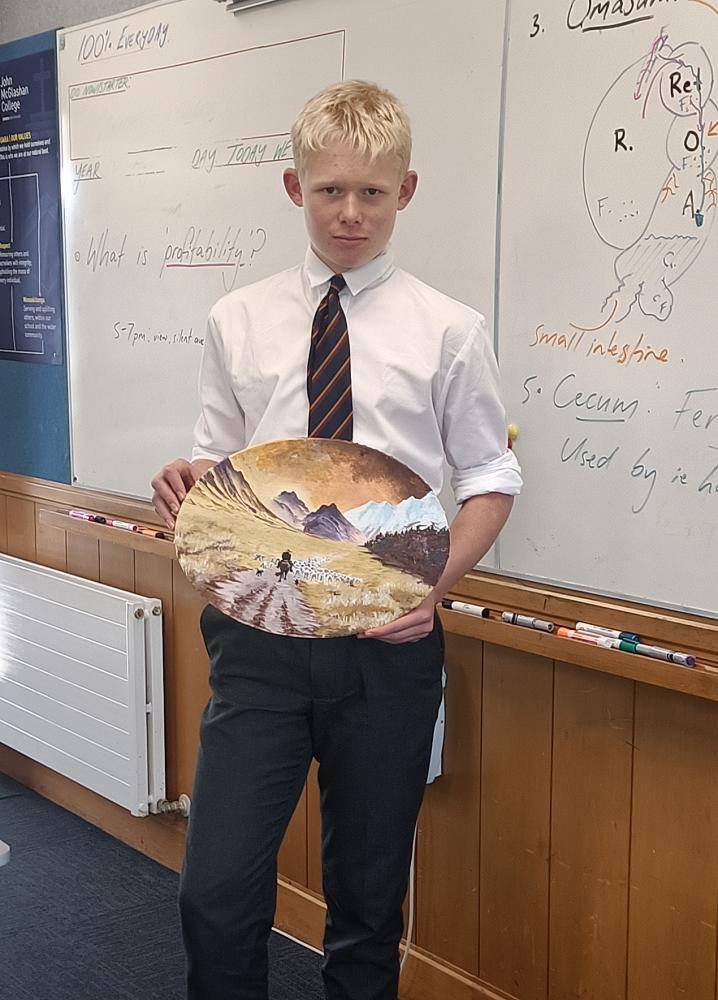 Travis Winterbourne and his winning artwork