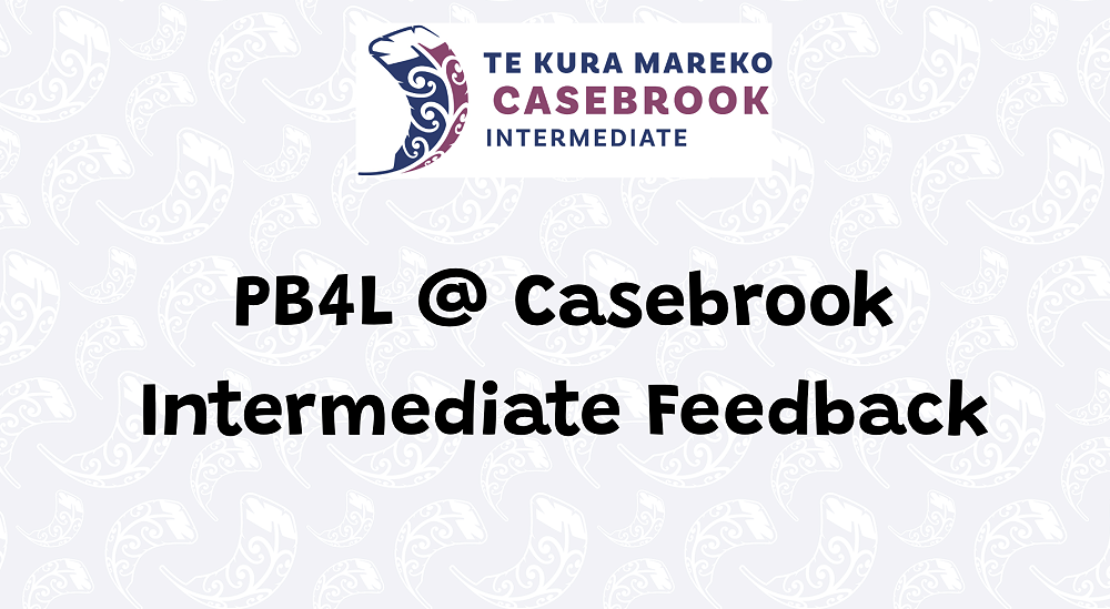 PB4L Review — Casebrook Intermediate School - Te Kura Mareko - 11 ...