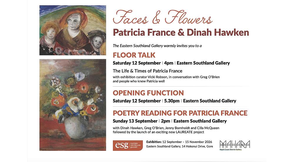 Faces & Flowers: Dinah Hawken and Patricia France exhibition