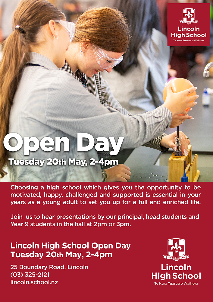 Secondary School Open days — School Newsletter - Term 1, Week 8