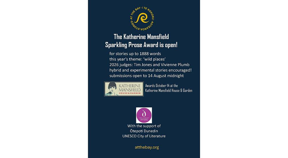 Submissions now open for the Katherine Mansfield Sparkling Prose Award 2026