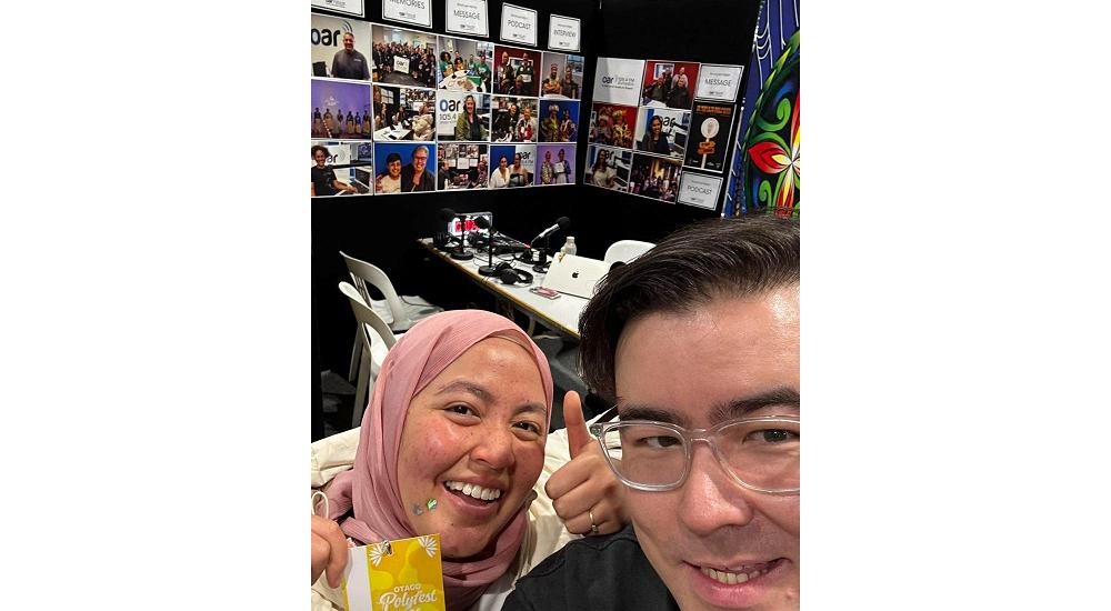 Arina and Domi are back at the Otago Polyfest village!