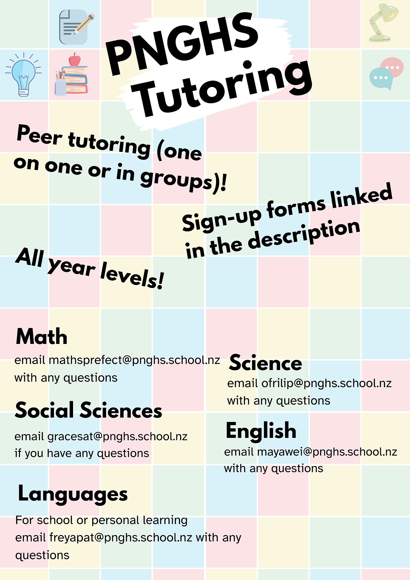 PNGHS Tutoring — Update - 29 May 2026