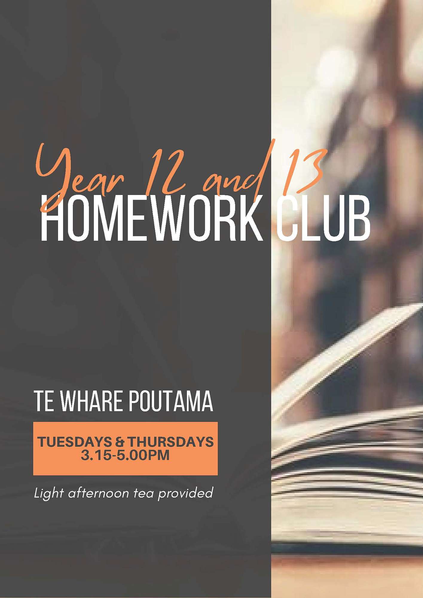 Year 12 and 13 Homework Club — Update - 17 March 2026