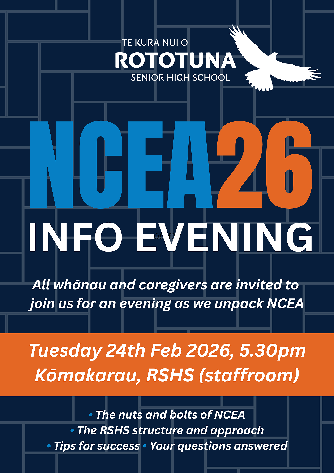 Supporting Student Success & NCEA Evening