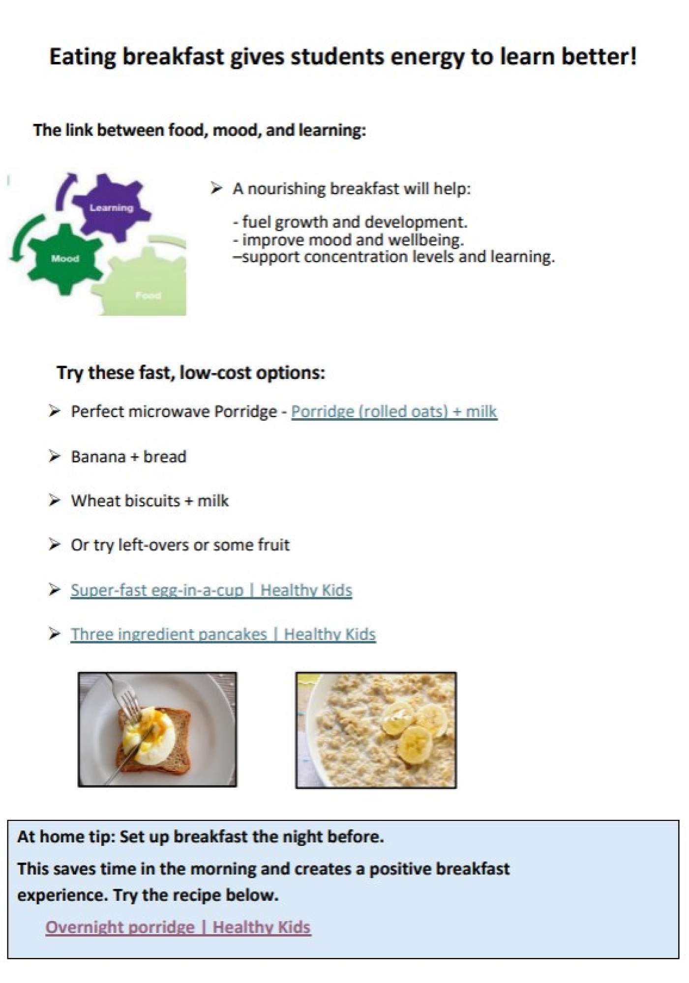 Breakfast Ideas — Newsletter: Thursday 28 May 2026, Week 6, Term 2