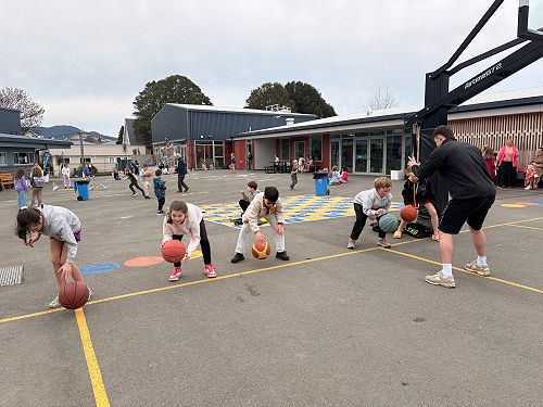 Lunchtime Basketball practice